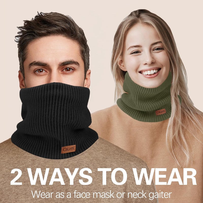 Oliumt Neck Warmer for men,Winter Neck Gaiters Face Scarf Women Windproof Warm Fleece Scarves Gaiter for Cold Weather - Image 2